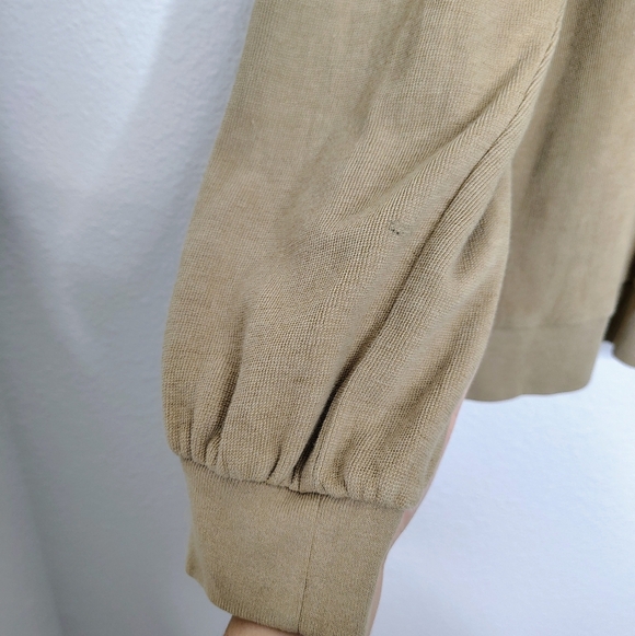 Madewell Women's Tan Balloon Sleeves Full Zip-Up Jacket Sz XL Pockets - Picture 3 of 14